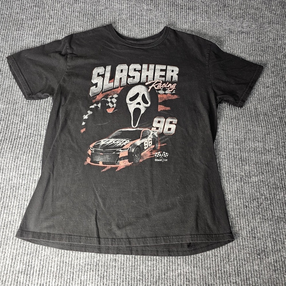 Scream Ghostface Shirt Mens Medium Black Slasher Racing 96 Horror Graphic Tee